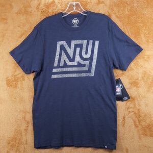 NEW YORK GIANTS Mens Shirt Small Navy Pullover Crew 47 Brand Short Sleeve NFL